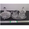 Image 1 : (3) Piece Creamer, Sugar Dish and Tray and Footed Candy Dish