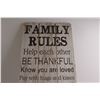 Image 2 : Family Rules Wall Hanging - 11 3/4" x 31 3/4"