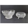 Image 6 : Pinwheel Crystal Bowl - Crystal Footed Dish w/Etched Flower Design