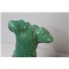 Image 4 : Kaiser W. German Figurine - Pink Glass Basket - Green Ceramic Dog (ear has damage)
