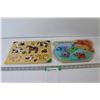 Image 1 : (2) Kids Wooden Puzzles - Farm Animals & Fish