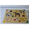 Image 2 : (2) Kids Wooden Puzzles - Farm Animals & Fish