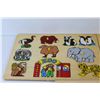 Image 2 : (3) Kids Wooden Puzzles - Zoo Animals, Castle, Numbers