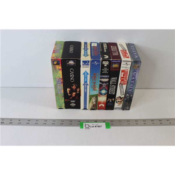 (8) VHS: Star Trek, Casino, Ever After, Matrix, Wall Street, Misc