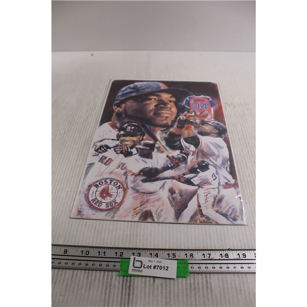 Ortiz #34 Baseball Print - 11" x 16"