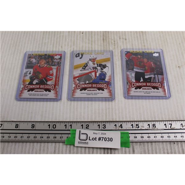 (3) Connor Bedard Upper Deck Rookie Hockey Cards