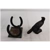 Image 4 : Horseshoe Wine Bottle Holder, Bird Paperweight