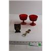 Image 1 : (2) Red Cups, British Knight Cast Iron Bottle Opener