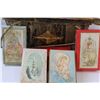 Image 3 : (6) Vintage Wooden Picnic Basket & 5 - Vintage Christmas Card Boxes & Handkerchiefs