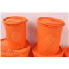 Image 2 : (10) Tupperware Orange Plastic Cannister Set