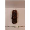 Image 1 : Hand Carved Wooden Head - Bearded Triable Leader (Wall Hanger)