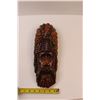 Image 3 : Hand Carved Wooden Head - Bearded Triable Leader (Wall Hanger)