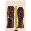 Image 2 : (1 pr) Hand Carved African Heads w/Inlays - Possibly Iron Wood (Heavy)