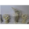 Image 8 : (2) Human Figure Flower Frogs (Made in West Germany - both have cracks) - (3) Whiteware Wall Decor H