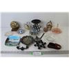 Image 1 : Assorted Household Decor - Glass Ashtrays - Candle Holder - Globe Pen Holder