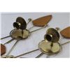 Image 4 : Vintage Wood & Brass Candle Stick Holders