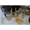 Image 4 : Metal Tray - Glass Plate - (2) Make-up Mirrors - Small Plastic Trophies