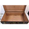 Image 5 : Vintage Maroon Lion Brand Suitcase/Trunk - 30x10x17" (Some External Damage)