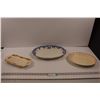 Image 1 : (3) Vintage Serving Platters - Alfred Meakin, Bishop and Stone "Repton" & Hand Painted Grindley "Cre