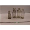 Image 1 : (3) Dominion Glass Milk Bottles & (1) Saskatchewan Co-Operative Creamery Glass Milk Bottle