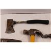 Image 3 : Various Hand Tools - Claw Hammers, Hatchet, Wooden Spoon, Paint Can Opener, Masons Hammer, Deep Thro