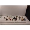 Image 1 : Various Shop Items - Gear Clamps, Carpenters Brace, Screwdriver Handles, Glass Cutter, Needle Nose P