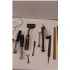 Image 4 : Various Shop Items - Gear Clamps, Carpenters Brace, Screwdriver Handles, Glass Cutter, Needle Nose P