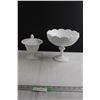 Image 1 : Milk Glass Candy Dish & Fruit Bowl