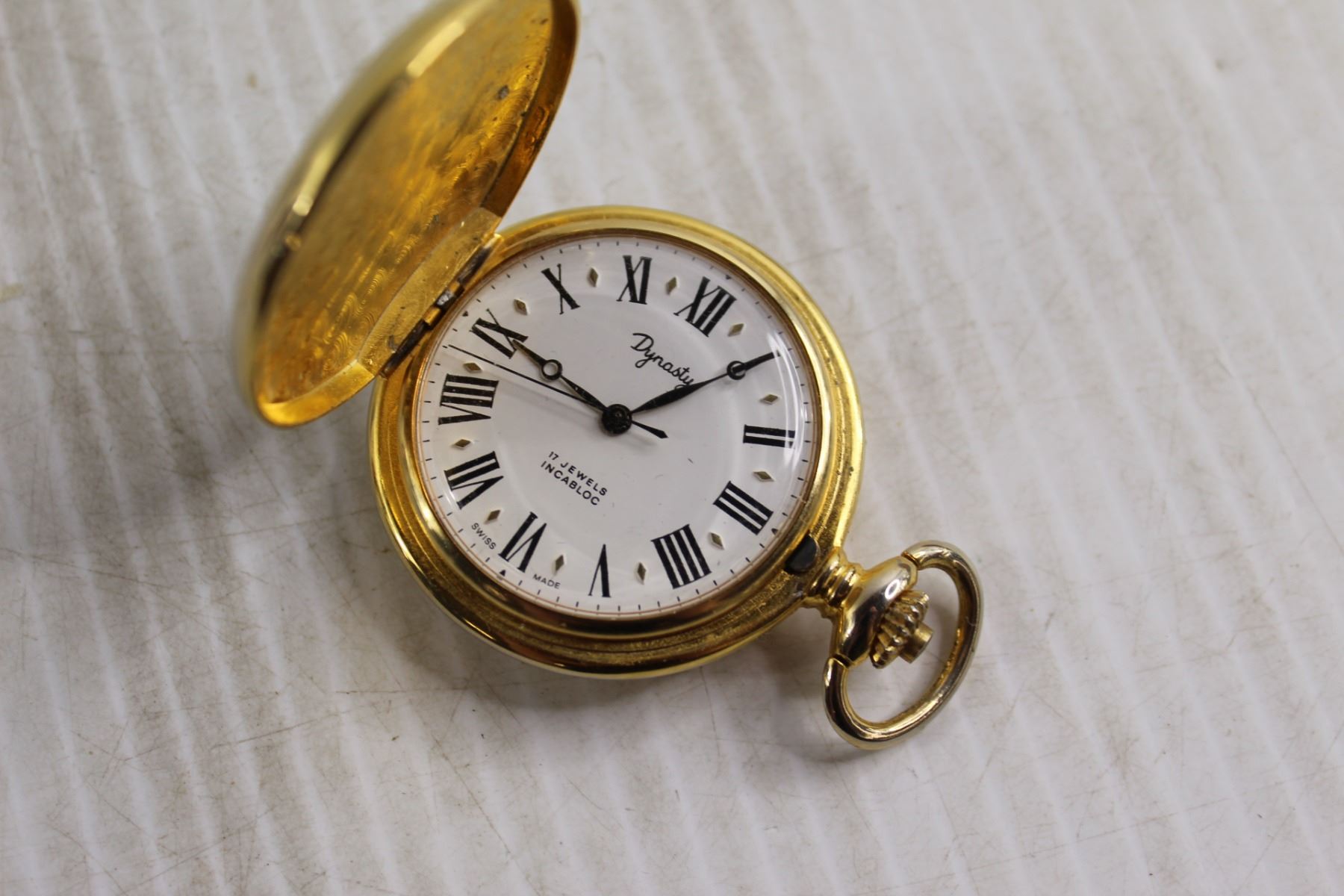 Dynasty Incabloc 17 Jewels Pocket Watch Swiss Made Marcel 17 Jewel