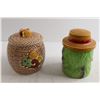 Image 5 : (2) Cookie Jars - Basket Jar has Chip