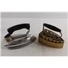 Image 4 : (2) Antique Irons - (1) Brass