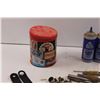 Image 2 : Various Shop Items - Coca-Cola Tin, (3) Partial Bottles Marking Chalk, Pocket Test Thermometers, (3)