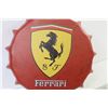 Image 2 : Ferrari - Metal Bottle Cap Sign (8 3/4" wide)