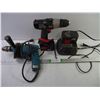 Craftsmen 15.6V Cordless Drill with 2 Batteries(charger powers on) as is and Makita 13mm Drill(power