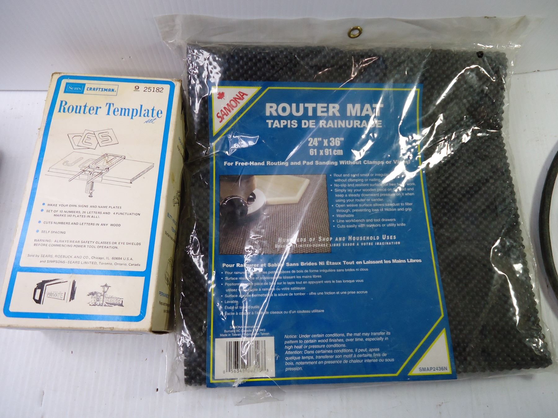 Rubber Mat Router Router Mat, Template, Foam Insulating Tape, Sanding Drum Set(used) and ...