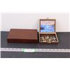 Image 1 : (28) 2 - Wood Trinket Boxes 1 is Ducks Unlimited Box & 26 Vintage Cufflinks