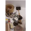Image 7 : Various Shop Items - Shepherd Hooks, Sandpaper, Locks w/Keys, Copper Pipe Fittings, Trailer Leaf Spr
