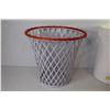 Image 8 : Plastic Basketball Hoop Garbage Can - Plastic Flower Vines - (2) Ceramic Vases - Tall Glass Vase -Ti