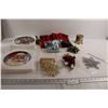 Image 1 : Assorted Christmas Decorations - Santa Plate, Ornament, etc.