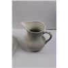 Image 5 : Ceramic/Stoneware Alfred Meaklin Wash Basin (Cracked) & Unmarked Water Pitcher