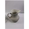 Image 6 : Ceramic/Stoneware Alfred Meaklin Wash Basin (Cracked) & Unmarked Water Pitcher