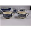 Image 2 : (10 pcs) Blue Iron/Stoneware Dishes & Cups