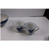 Image 3 : (10 pcs) Blue Iron/Stoneware Dishes & Cups