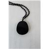 Image 4 : Black Obsidian Dragon Pendant on a Beaded Black Necklace 24"