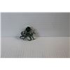 Green Rhinestone Octopus Brooch
