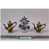 Asian Porcelain Water Figurine & (2) Lemon Teapot Displays - 4