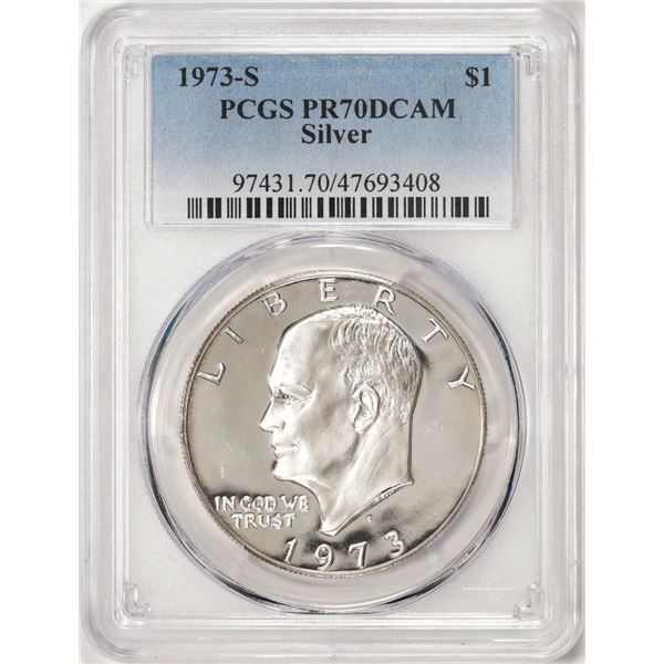 1973-S $1 Proof Eisenhower Silver Dollar Coin PCGS PR70DCAM