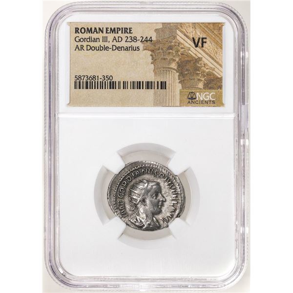 Roman Empire 238-244 AD Gordian III AR Double-Denarius Ancient Coin NGC VF