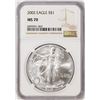 Image 1 : 2002 $1 American Silver Eagle Coin NGC MS70