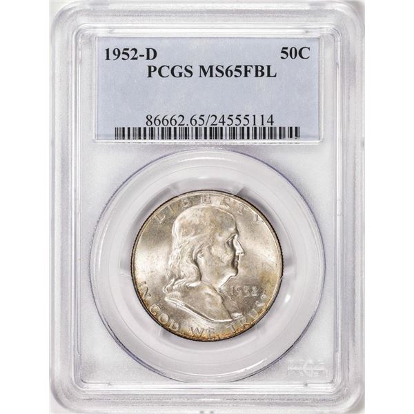 1952-D Franklin Half Dollar Coin PCGS MS65FBL Great Toning